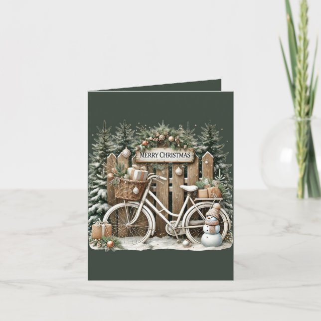 Feliz Navidad añadir mensaje Country bike escena (Anverso)