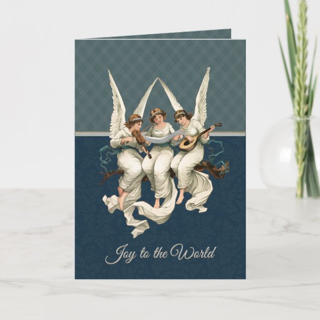 Feliz Navidad Ángel Azul Turquesa Fiesta (Anverso)