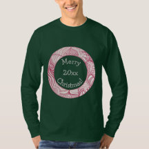 Feliz Navidad, año, camiseta decorativa de círculo