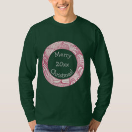 Feliz Navidad, año, camiseta decorativa de círculo