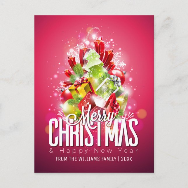 Feliz Navidad Año Nuevo con foto familiar (Anverso)