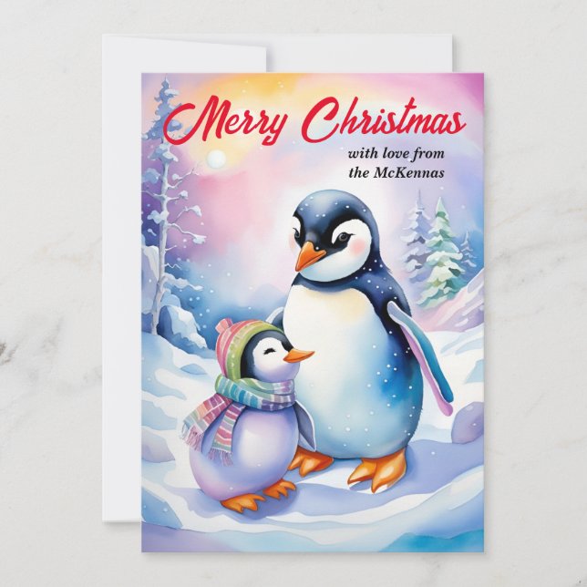 Feliz Navidad Año Nuevo Cuaderno Pingüino (Anverso)