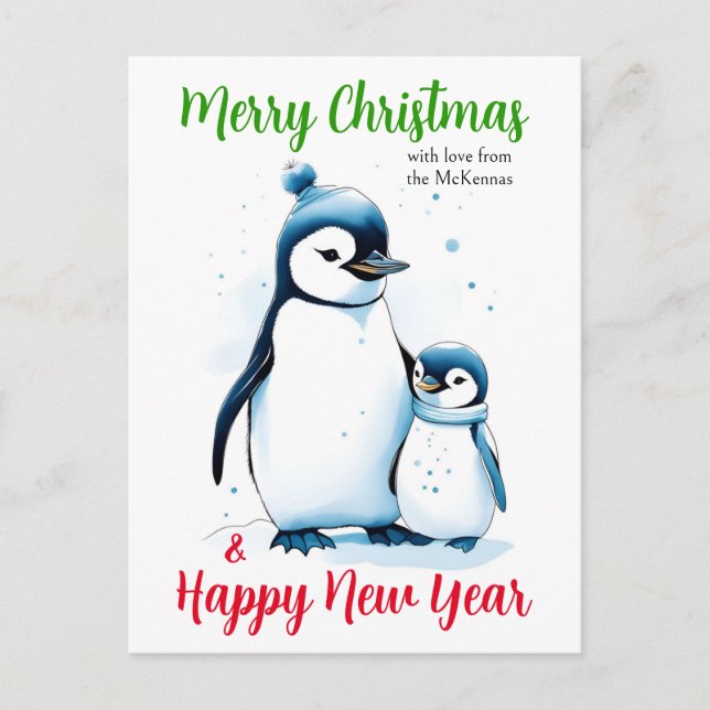 Feliz Navidad Año Nuevo Cuaderno Pingüino (Anverso)