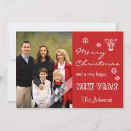 Feliz Navidad Año Nuevo Foto personalizada Rojo