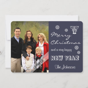 Feliz Navidad Año Nuevo Foto personalizada Rojo