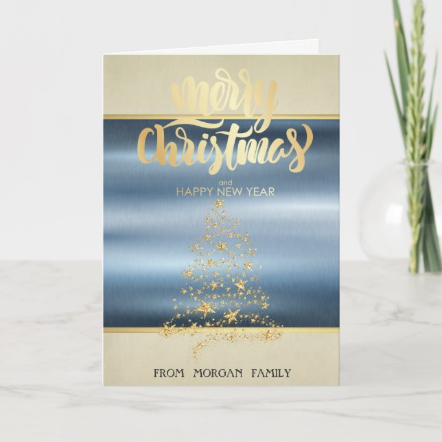 Feliz Navidad, Árbol de Navidad Estrellas Doradas  (Anverso)