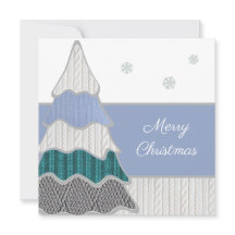 Feliz Navidad Árbol Moderno Texturizado Azul