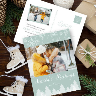 Feliz Navidad Árboles copas de nieve Invierno Mara