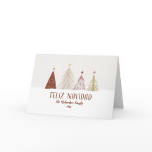 Feliz Navidad Árboles Elegantes Nieve Festiva Pers