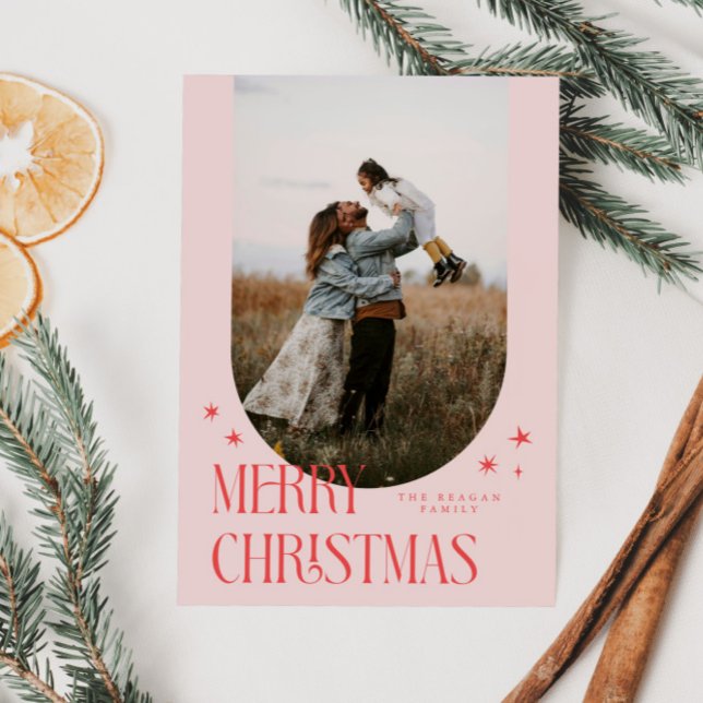 Feliz Navidad Arco Minimalista Rosa (Subido por el creador)