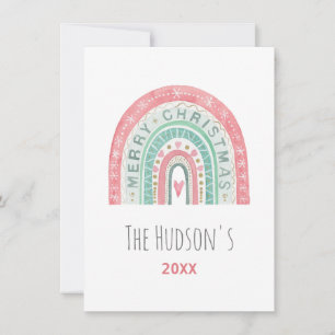 Feliz Navidad Arcoiris FAMILIA NOMBRE Watercolor A