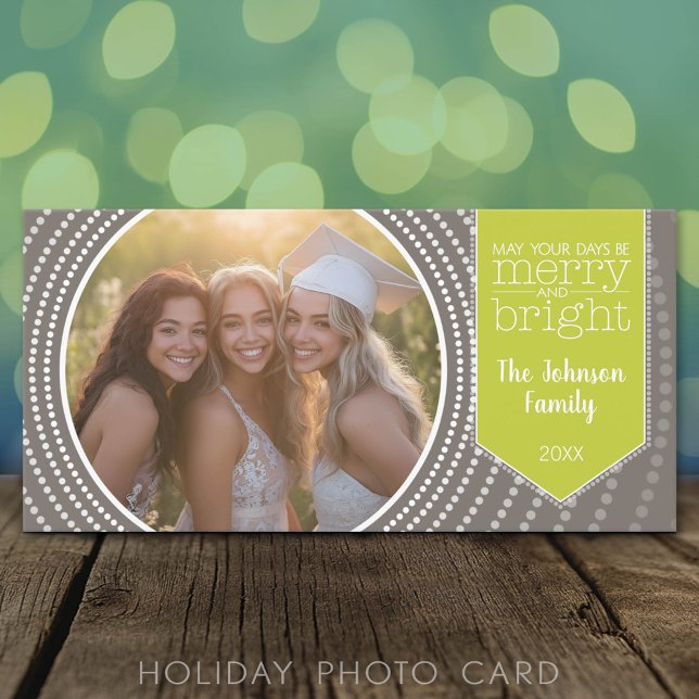 Feliz Navidad - Art Deco con una sola imagen (Classic Holiday Photo Card)