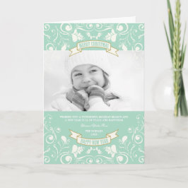 Feliz Navidad Art Nouveau Floral Flourist Foto