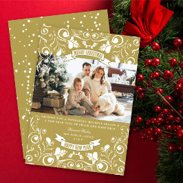 Feliz Navidad Art Nouveau Floral Flourist Foto