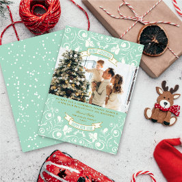 Feliz Navidad Art Nouveau Floral Flourist Foto