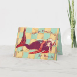 Feliz Navidad Artsy Beach Mermaid Santa
