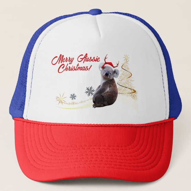 Feliz Navidad australiana Koala con sombrero de Sa (Anverso)