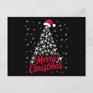 Feliz Navidad Avión Árbol Gorro de Santa Copos de