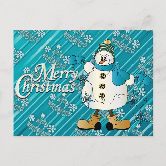 Feliz Navidad Azul Snowman (Anverso)
