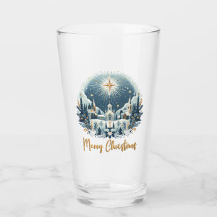 Feliz Navidad azul y oro