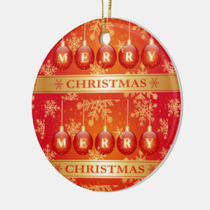 Feliz Navidad Baubles Ornamentos de oro rojo