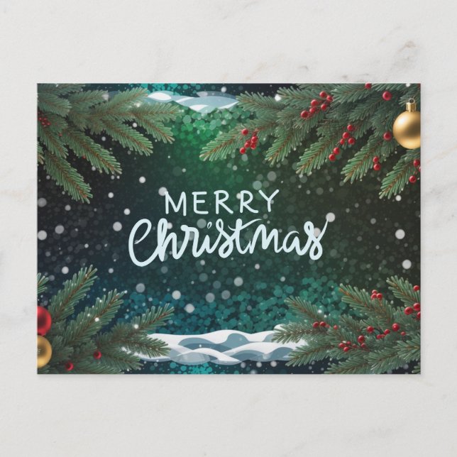 Feliz Navidad Bayas, Ramas y Adornos  (Anverso)