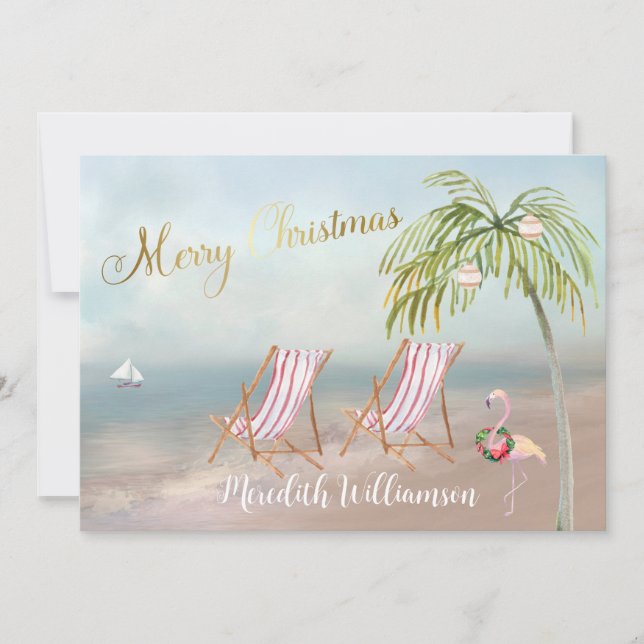 Feliz Navidad Beach Flamingo Presupuesto (Anverso)