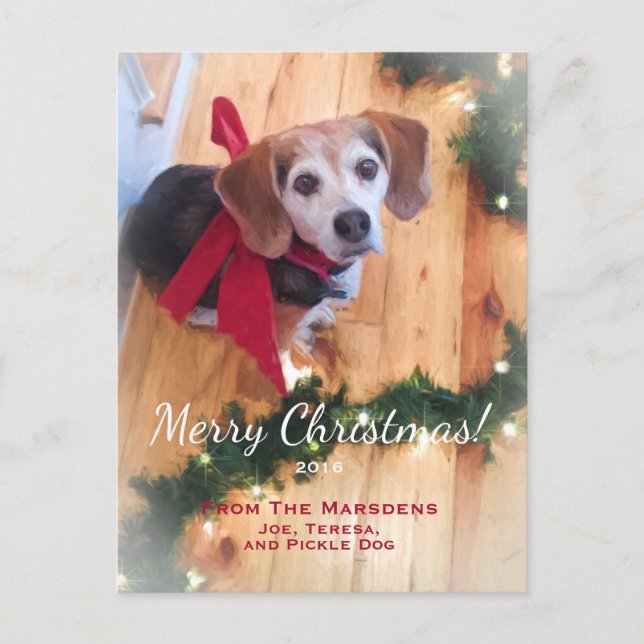 Feliz Navidad Beagle Personalizable navideño (Anverso)