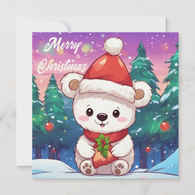Feliz Navidad Bebé Blanco Oso Polar (Anverso)