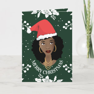 Feliz Navidad   Belleza del pelo natural, tarjeta