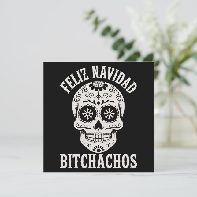 Feliz Navidad Bitchachos Divertidos Navidades sarc (Anverso de pie)