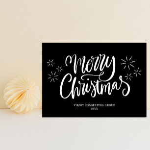 Feliz Navidad Black Calligraphy Business Moderno