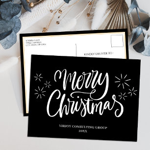 Feliz Navidad Black Calligraphy Business Moderno