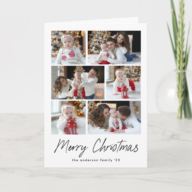 Feliz Navidad Black Script 6 Collage de fotos (Anverso)