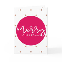 Feliz Navidad blanco y rosado con puntos dorados