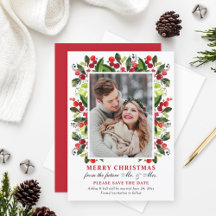 Feliz Navidad Boda Guardar la Fecha Foto