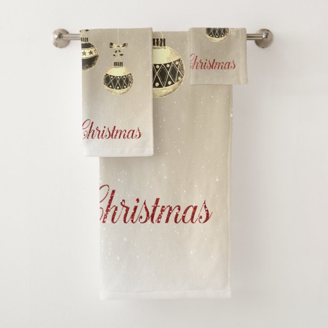 Feliz Navidad, bolas de Navidad, copos de nieve (In situ)