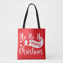 Feliz Navidad Bolsa de Tote Roja y Blanca Festivid