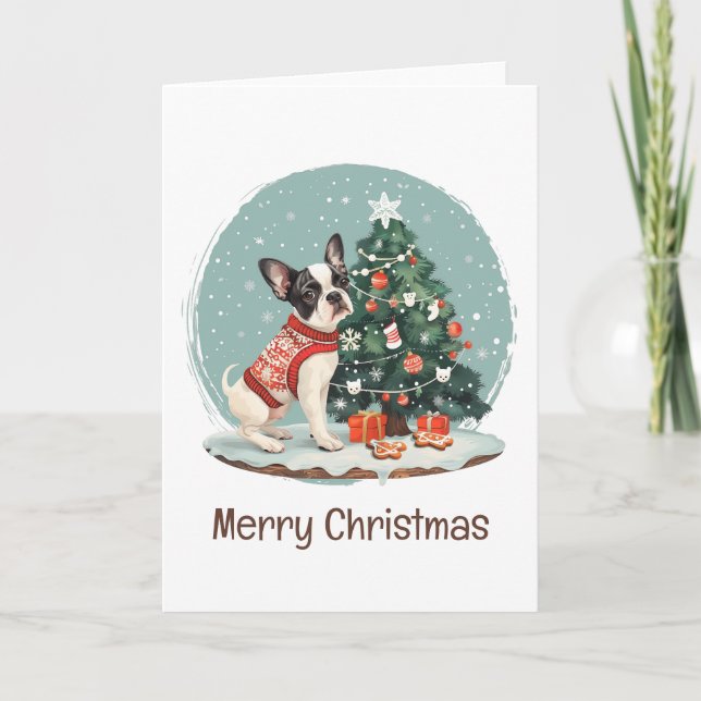 Feliz Navidad Boston Terrier Dog (Anverso)
