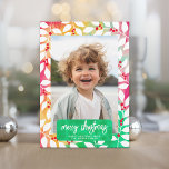 Feliz Navidad Botánica Cheery Tye - Foto<br><div class="desc">Añada una foto familiar a este diseño botánico no tradicional de tinte brillante y alegre. Esto se puede usar para cualquier Navidad saludar - vacaciones felices, saludos de temporada y más. La parte frontal incluye una foto con un tipo de letra de guión moderno. En la parte posterior se muestra...</div>