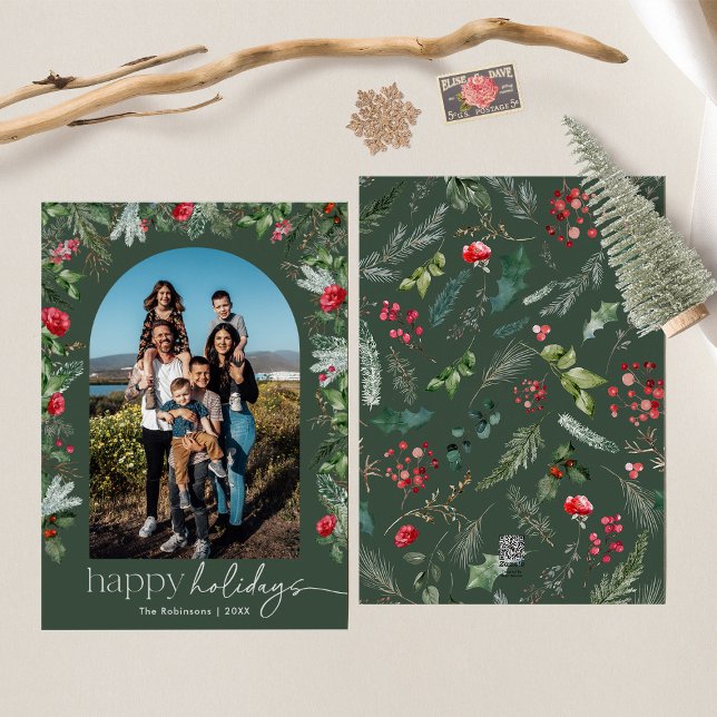 Feliz Navidad Botánico Arco Verde Bosque Rústico (Subido por el creador)