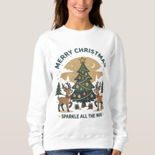 Feliz Navidad Brilla Todo El Camino Sudadera Reno