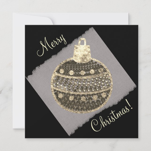 Feliz Navidad - Brillante bauble con secuelas sepi (Anverso)