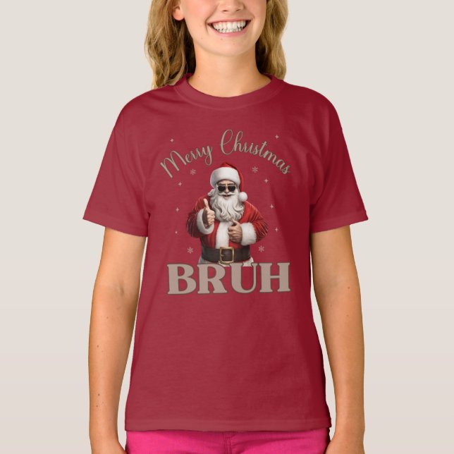 Feliz Navidad BRUH Gracioso diseño camiseta (Anverso)
