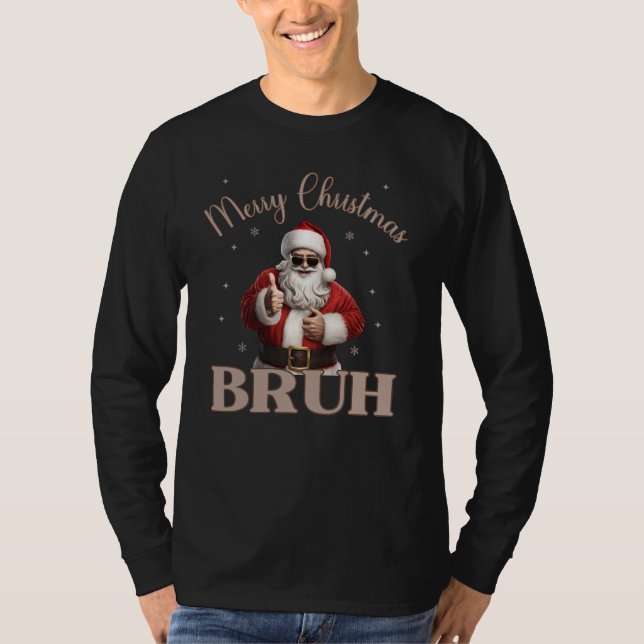 Feliz Navidad BRUH Gracioso diseño camiseta (Anverso)