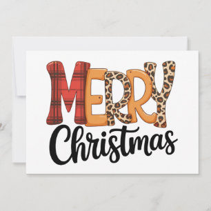 Feliz Navidad Búfalo Cuadros Rojos Cheetah Leopard