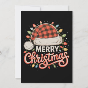 Feliz Navidad Búfalo Rojo Cuadros Gorro de Santa N