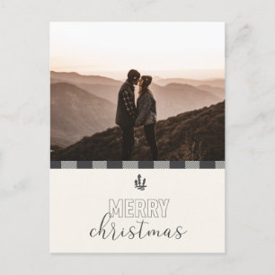 Feliz Navidad Buffalo Plaid Gris Guardar la Fecha