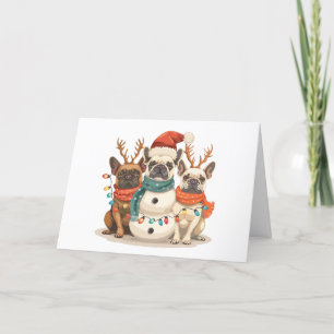 Feliz Navidad Bulldog francés Perros renos