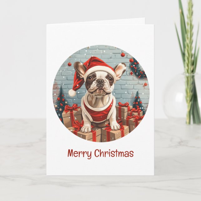 Feliz Navidad Bulldog francés Santa Dog (Anverso)